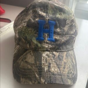 Legacy Camouflage Hat with Blue Logo